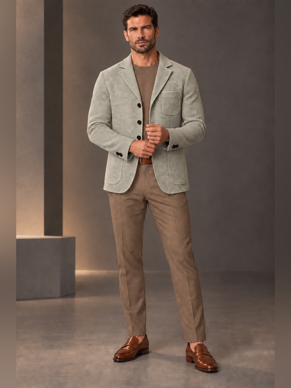 Giorgio Armani Seersucker Patch Pocket Blazer